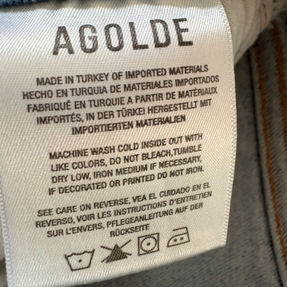 Agolde Sophie Light Wash Raw Hem Denim Jeans 24 Waist 00 Ankle - Picture 12 of 12